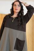 Elena Herringbone Cocoon Knit Dress Chocolate